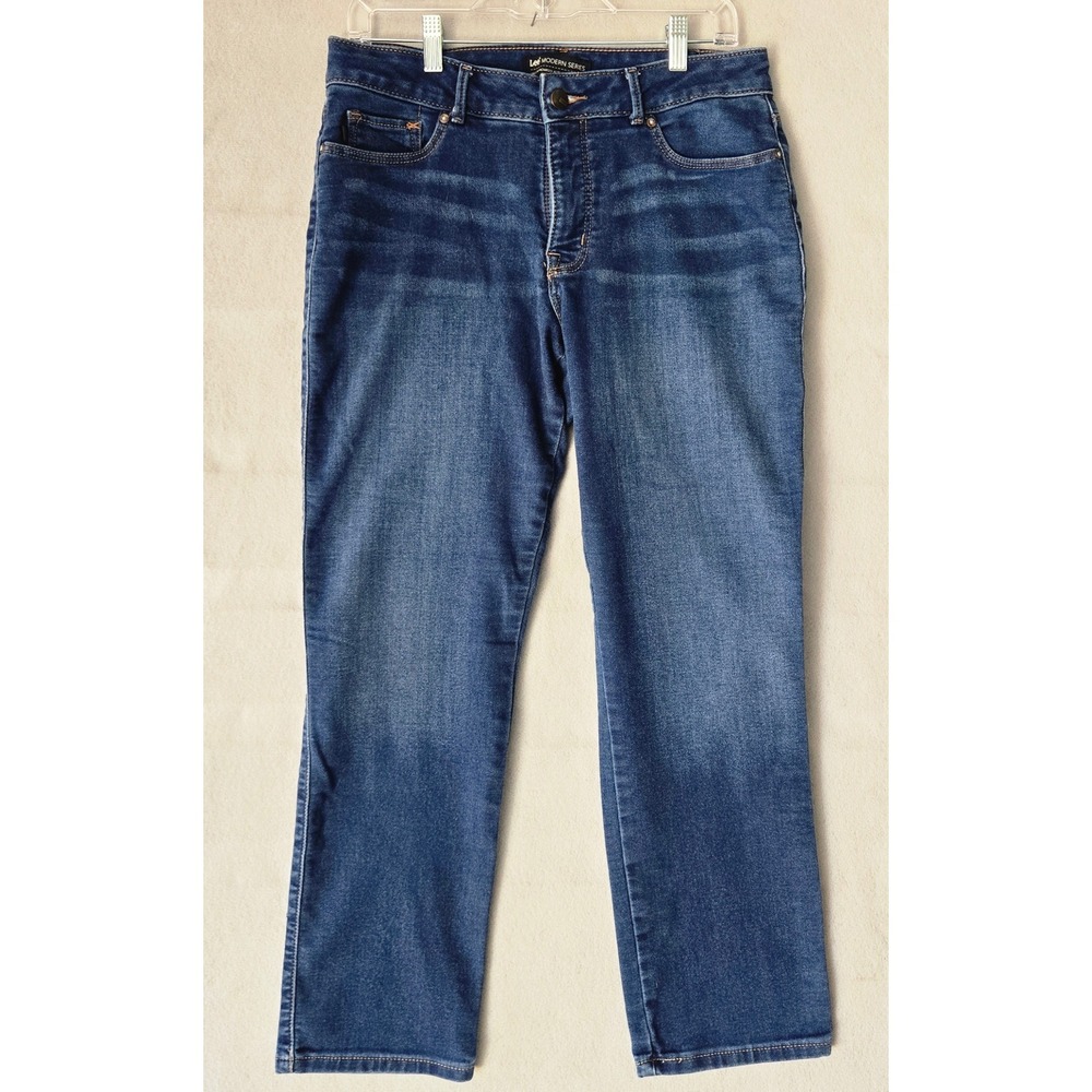 Lee Modern Series Curvy Fit Straight Leg Jeans Blue Denim Dark Wash Womens 10M